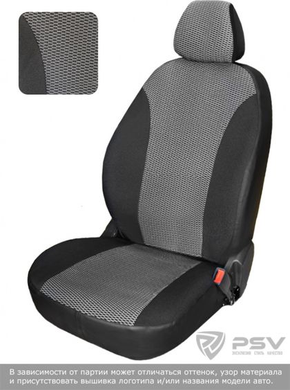 Чехлы PSV БРК на сидения для Hyundai Solaris II 2017-2024, цвет Серый. Артикул 129124