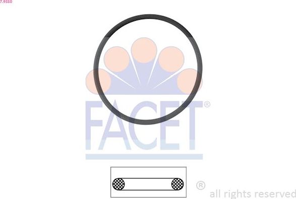 Кольцо уплотнительное, топлив.насоса A0169975045 Facet Made in Italy - OE Equivalent. Артикул 7.9550