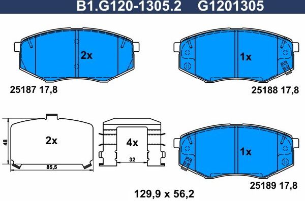 Тормозные колодки Galfer. Артикул B1.G120-1305.2