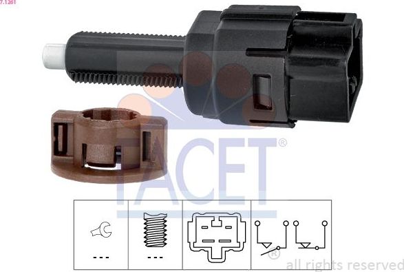 Выключатель фонаря сигнала торможения Facet Made in Italy - OE Equivalent. Артикул 7.1261