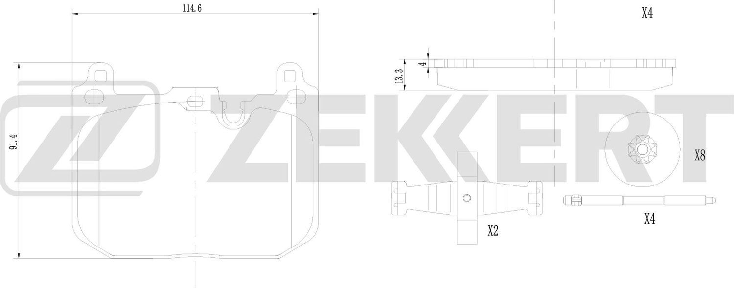 Тормозные колодки Zekkert. Артикул BS-1349