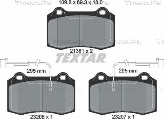 Тормозные колодки Textar Q+ передние для Alfa Romeo 147 I 2003-2010. Артикул 2138103