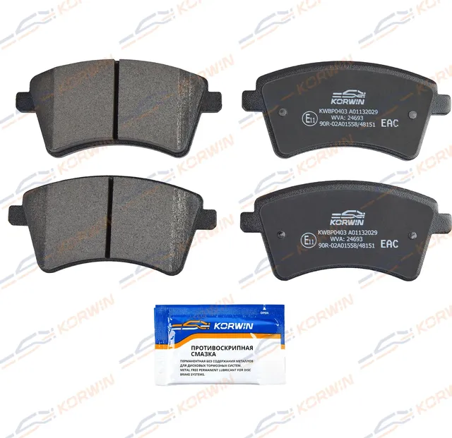 Колодки тормозные перед. Renault Kangoo (KW0/FW0) 08 (Korwin). Артикул KWBP0403