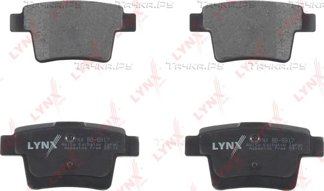 Тормозные колодки LYNXauto задние для Opel Corsa D 2006-2014. Артикул BD-5917