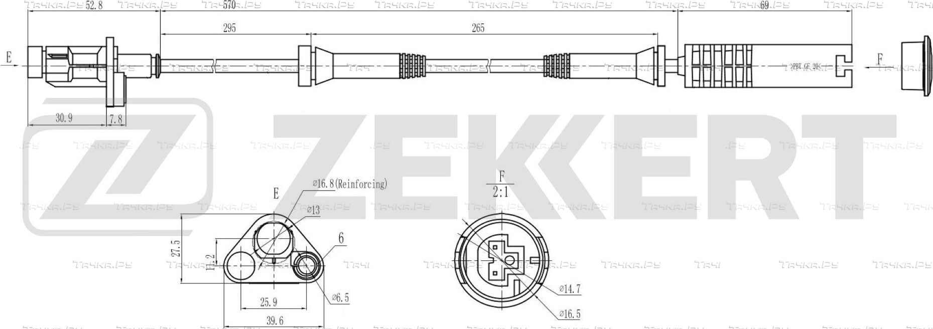 Датчик ABS Zekkert передний для BMW 5 IV (E39) 1996-2003. Артикул SE-6196