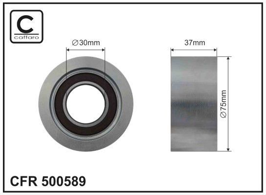 Натяжной ролик (натяжитель) приводного поликлинового ремня Caffaro для Mercedes-Benz Travego 1999-2026. Артикул 500589