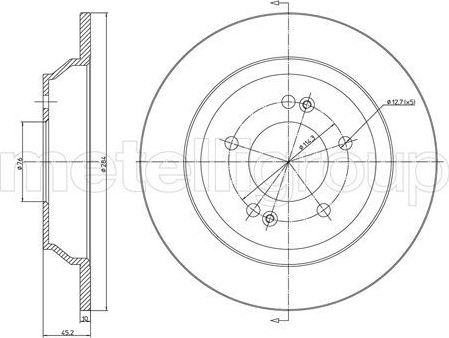 Тормозной диск Trusting задний для Kia Carens III (RP) 2013-2026. Артикул DF1706