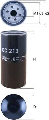 Масляный фильтр Mahle для Porsche 911 IV (993) 1993-1997. Артикул OC 213