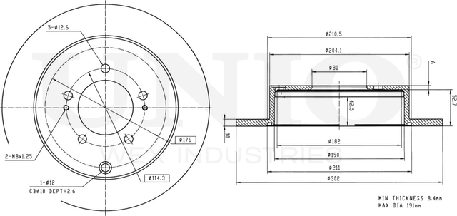 Диск тормозной (Unio). Артикул BRD-20101