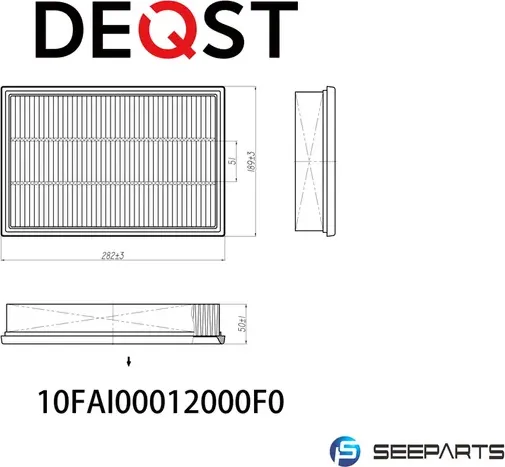 Фильтр воздушный (Deqst). Артикул 10FAI00012000