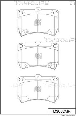 Тормозные колодки MK Kashiyama передние для Mazda 121 I 1987-1991. Артикул D3062MH