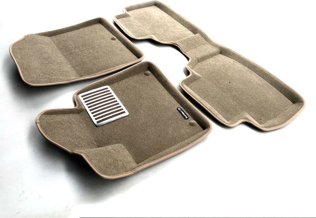 Коврики текстильные Euromat 3D Lux для салона Hyundai Santa Fe IV 2018-2026 Бежевые. Артикул EM3D-002704T