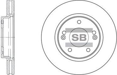 Тормозной диск Sangsin Hi-Q передний для Hyundai Santa Fe I 2001-2006. Артикул SD1040