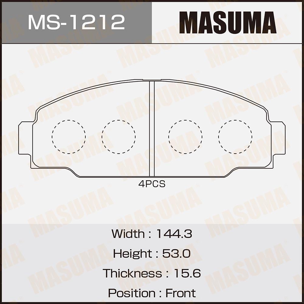 Тормозные колодки Masuma. Артикул MS-1212