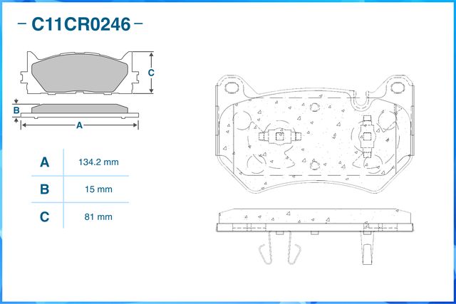 Колодки тормозные передние (Low Metallic) (Cworks). Артикул C11CR0246