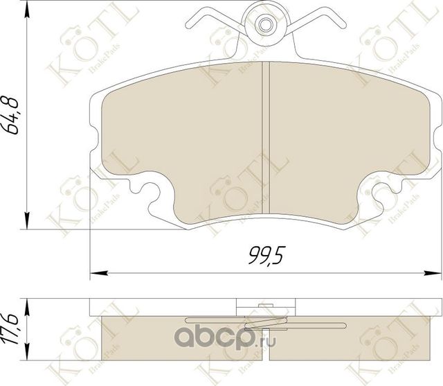 Колодки тормозные дисковые передние к-т RENAULT LOGAN 04-/SANDERO 08-/CLIO 91- (Kotl) Kotl. Артикул 1465kt