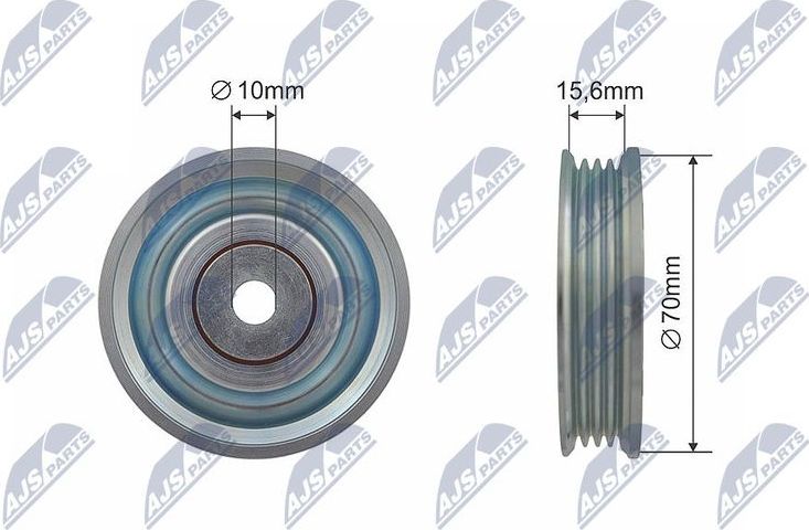 Направляющий (ведущий) ролик приводного поликлинового ремня NTY (Металл). Артикул RNK-SU-006