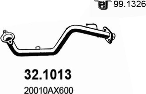 Глушитель (труба приемная) Asso передний для Nissan Note I 2006-2012. Артикул 32.1013