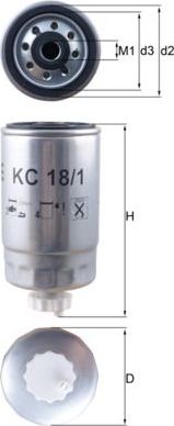 Топливный фильтр Mahle. Артикул KC 18/1