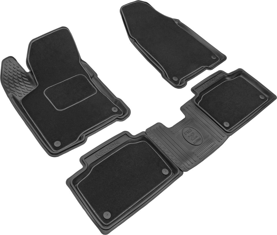 Коврики Rezkon Transformer (резиновые с ворсовыми ковриками-вкладышами) для салона Lada Vesta 2015-2026. Артикул 3039045100