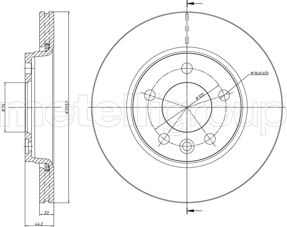 Тормозной диск Metelli. Артикул 23-0728