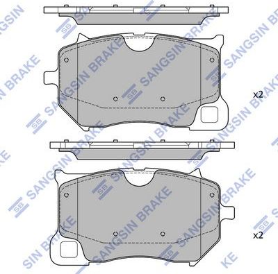 Тормозные колодки Sangsin Hi-Q передние для Volvo XC60 II 2017-2026. Артикул SP4484