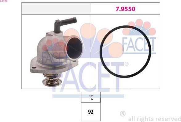 Термостат Facet Made in Italy - OE Equivalent. Артикул 7.8174