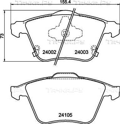 Тормозные колодки Nisshinbo передние для Mazda 6 I (GG) 2002-2008. Артикул NP5037