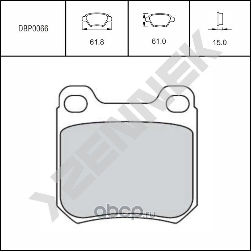 Колодки тормозные дисковые задние OPEL VECTRA 96-06, OMEGA A 86-94 (Zennek). Артикул DBP0066