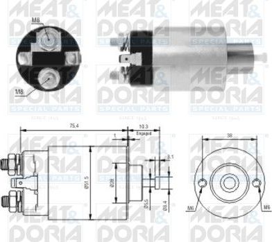 Втягивающее реле стартера Meat & Doria для Kia Pregio I 2002-2007. Артикул 46167