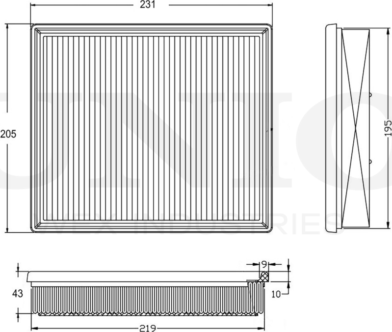 Фильтр воздушный BMW 3 (F30-F80) 11-, 1 (F20/F21) 11-, 4 (F32-F83) 13- (Unio). Артикул FLT-10129