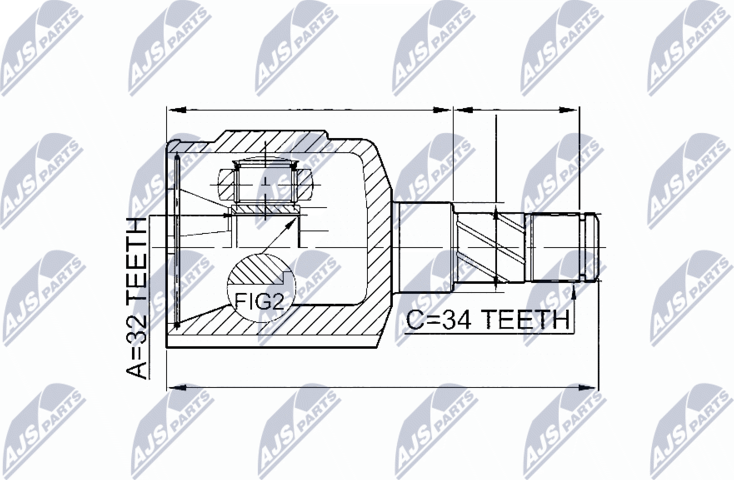 Шрус внутренний (граната) NTY. Артикул NPW-DW-014