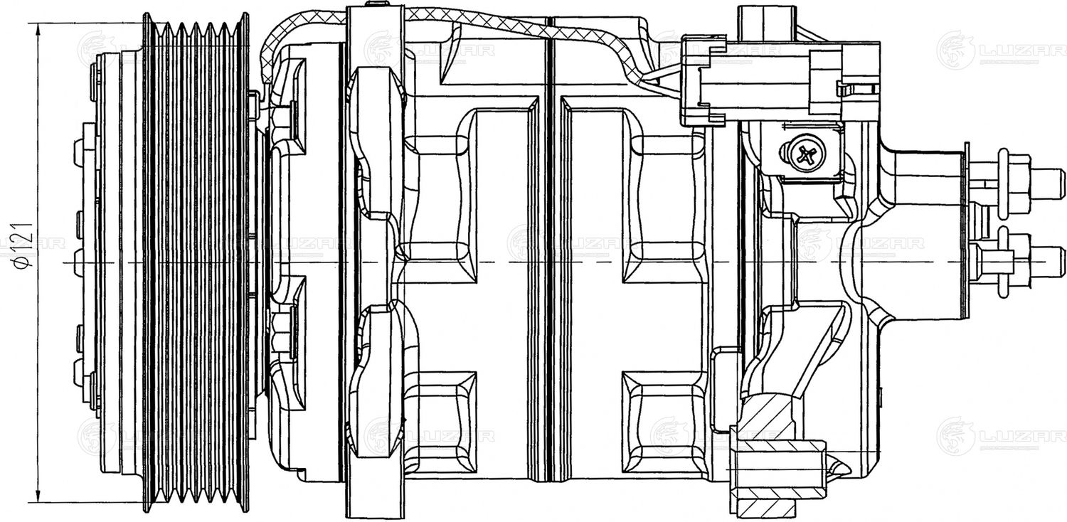 Компрессор кондиционера Luzar для УАЗ Patriot I 2004-2026. Артикул LCAC 0305