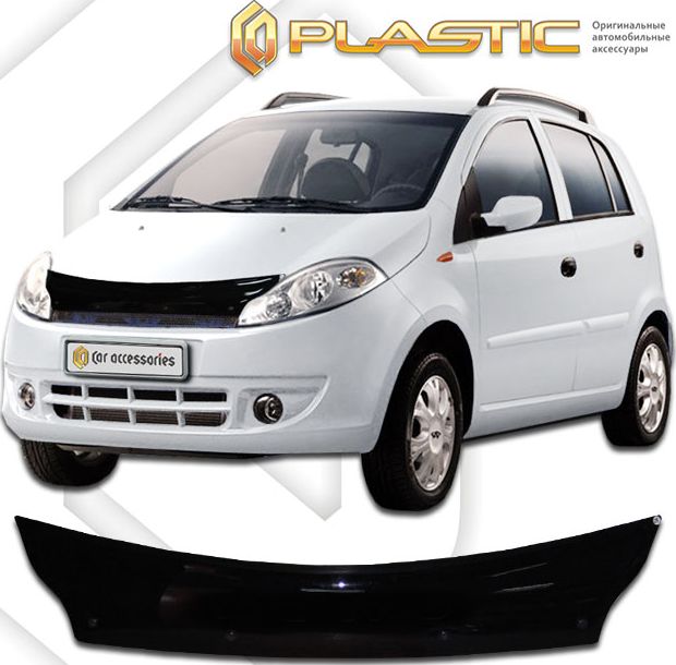 Дефлектор СА Пластик для капота Classic черный для Chery Kimo A1 2007-2014. Артикул 2010010105143