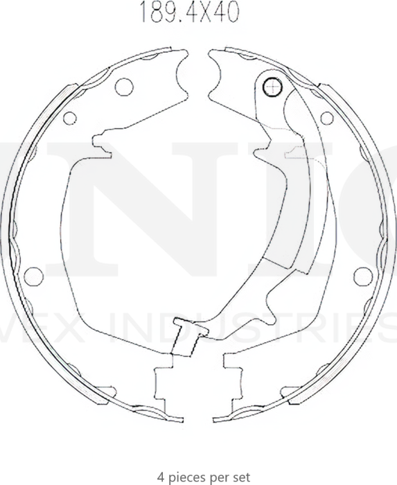 Колодки тормозные барабанные, комплект (Unio). Артикул BRP-10103