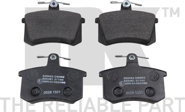 Тормозные колодки NK задние для Audi A4 I (B5) 1994-2001. Артикул 229952
