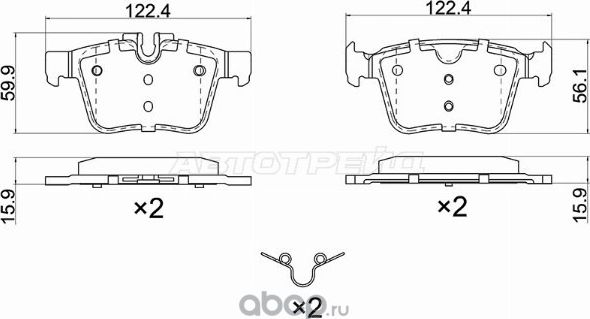 Колодки тормозные зад VOLVO XC90 14-XC60 17-RANG (SAT). Артикул ST280139
