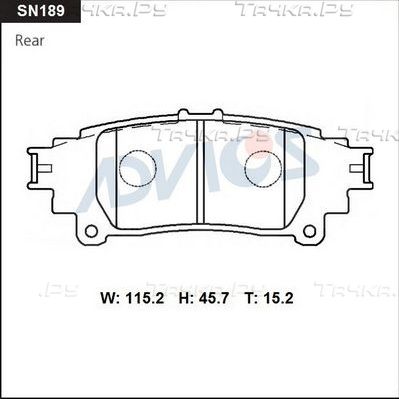 Тормозные колодки Advics для Toyota Highlander III (U50) 2014-2019. Артикул SN189