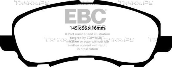 Тормозные колодки EBC Brakes передние для Mitsubishi Space Wagon III 1998-2004. Артикул DP21614