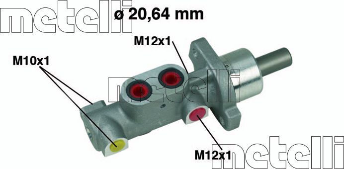 Тормозной цилиндр главный Metelli (алюминий). Артикул 05-0363