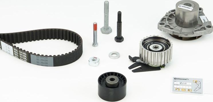 Помпа (водяной насос) с комплектом ремня ГРМ ContiTech. Артикул CT1105WP2