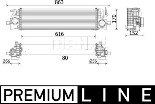 Интеркулер Mahle Premium. Артикул CI 554 000P