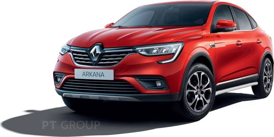 Защита порогов PT Group вогнутая d=51 мм ШАГРЕНЬ (ППК) для Renault Arkana 2019-2026. Артикул RAR330302