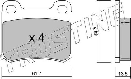 Тормозные колодки Trusting. Артикул 094.0