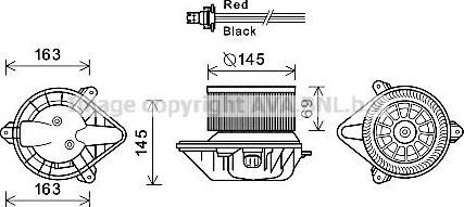 Вентилятор, мотор печки (отопителя) салона AVA для Renault Megane I 1997-1999. Артикул RT8583