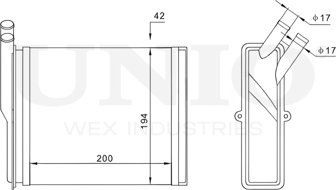 Радиатор отопителя (Unio). Артикул RAD-20045