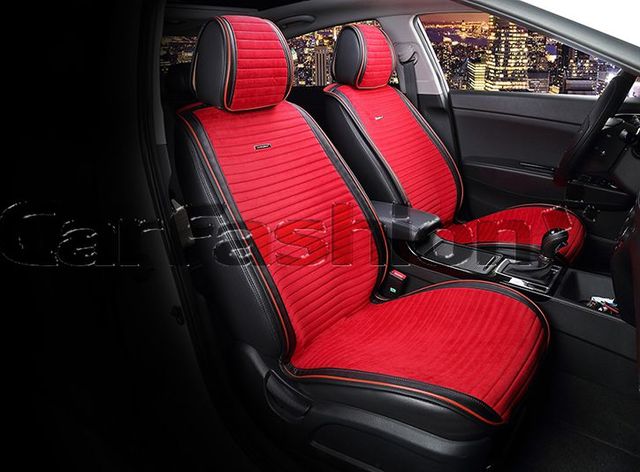 Накидки универсальные CarFashion Monaco Plus для авто, цвет Черный/Красный/Красный/Красный. Артикул 21833