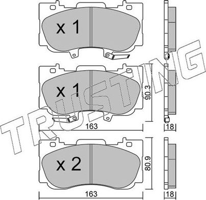 Тормозные колодки Trusting. Артикул 1183.0