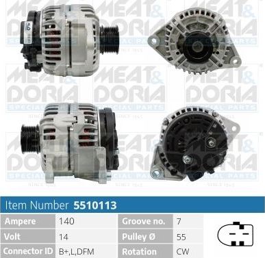 Генератор Meat & Doria для IVECO Daily IV 2006-2011. Артикул 5510113