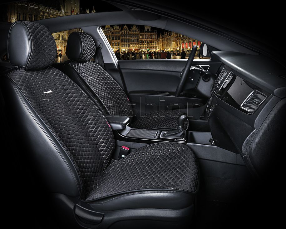 Накидки универсальные CarFashion Palermo на передние сидения авто, цвет Черный/Бежевый. Артикул 21877